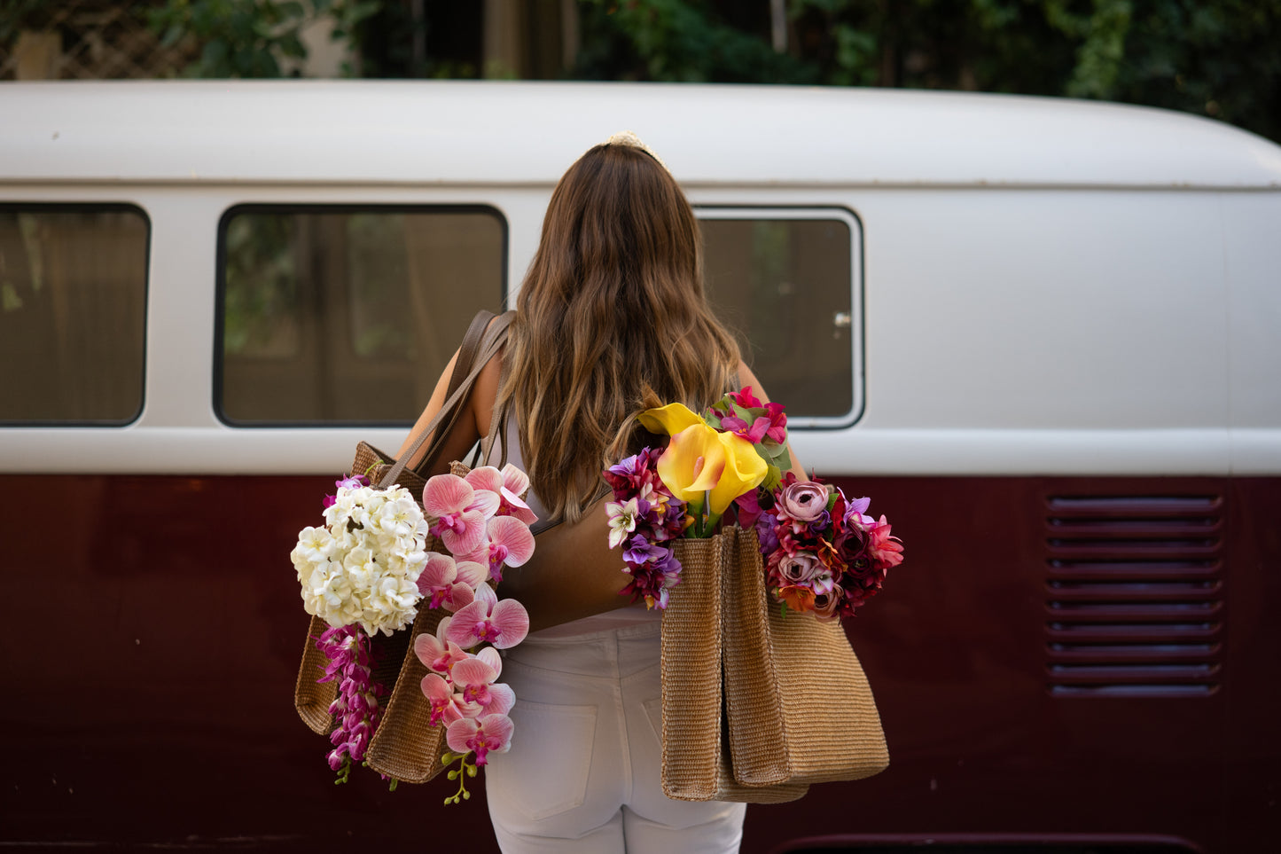 Purple Flowy Flower Tote Bag