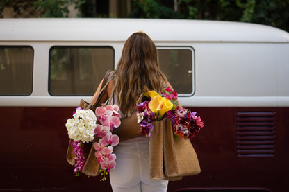 Purple Flowy Flower Tote Bag